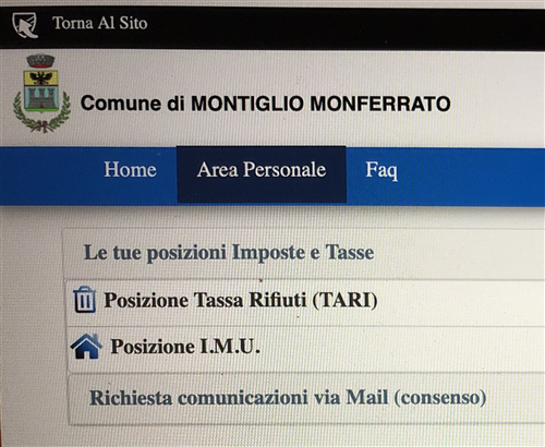 Sportello del contribuente - Sul sito del Comune nell'area personale è possibile consultare la propria situazione dei versamenti TARI e IMU.