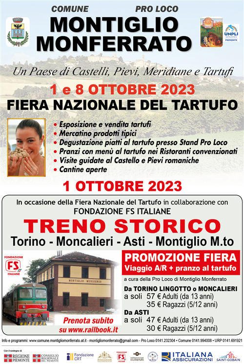 FIERA NAZIONALE DEL TARTUFO - MONTIGLIO MONFERRATO - 1 e 8 ottobre 2023
